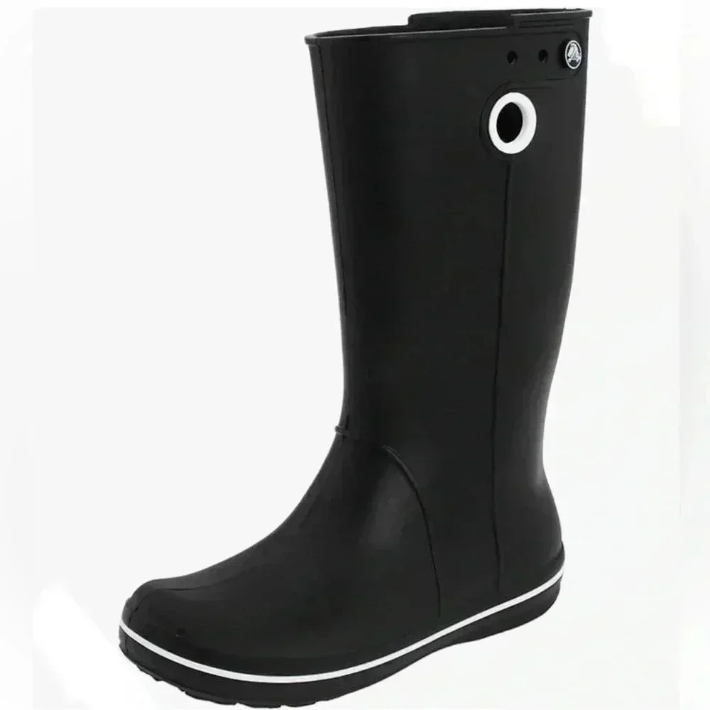 CROCS- Tall Crocband Jaunt Rain Boots in Black